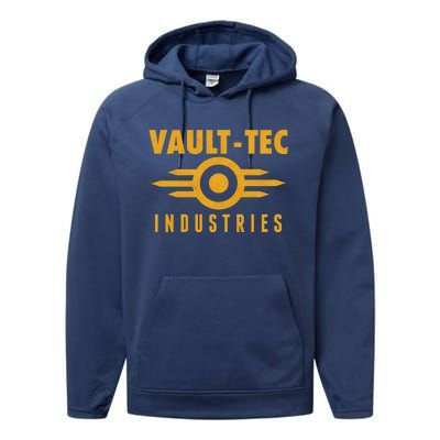 Retro Scifi Vault Tec Industries Logo Performance Fleece Hoodie