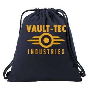 Retro Scifi Vault Tec Industries Logo Drawstring Bag