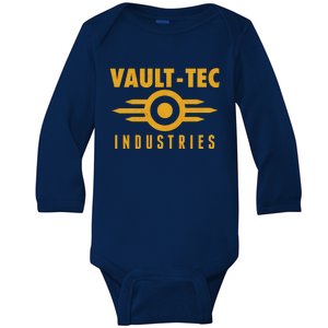 Retro Scifi Vault Tec Industries Logo Baby Long Sleeve Bodysuit