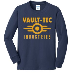 Retro Scifi Vault Tec Industries Logo Kids Long Sleeve Shirt