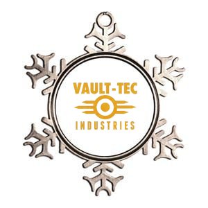 Retro Scifi Vault Tec Industries Logo Metallic Star Ornament