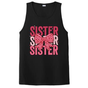 Retro Sister ValentineS Day Heart Coquette Bow Matching Gift PosiCharge Competitor Tank