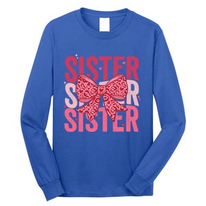 Retro Sister ValentineS Day Heart Coquette Bow Matching Gift Long Sleeve Shirt