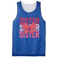 Retro Sister ValentineS Day Heart Coquette Bow Matching Gift Mesh Reversible Basketball Jersey Tank