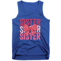 Retro Sister ValentineS Day Heart Coquette Bow Matching Gift Tank Top