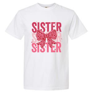 Retro Sister ValentineS Day Heart Coquette Bow Matching Gift Garment-Dyed Heavyweight T-Shirt