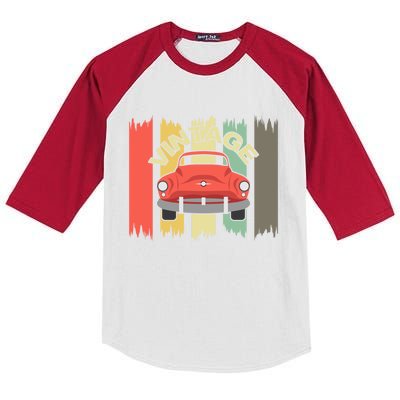 Retro Style Vintage Classic Car Design Cute Gift Kids Colorblock Raglan Jersey