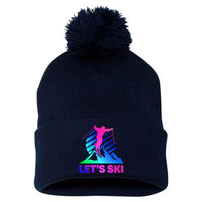 Retro Ski Vintage 80s 90s Skiing Outfit Pom Pom 12in Knit Beanie