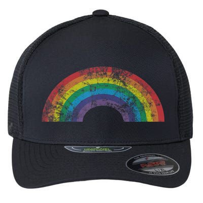 Rainbow Shirt Vintage 80s Retro Style Women Men Girls Gift Flexfit Unipanel Trucker Cap