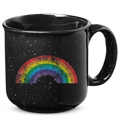 Rainbow Shirt Vintage 80s Retro Style Women Men Girls Gift 15oz Campfire Ceramic Mug