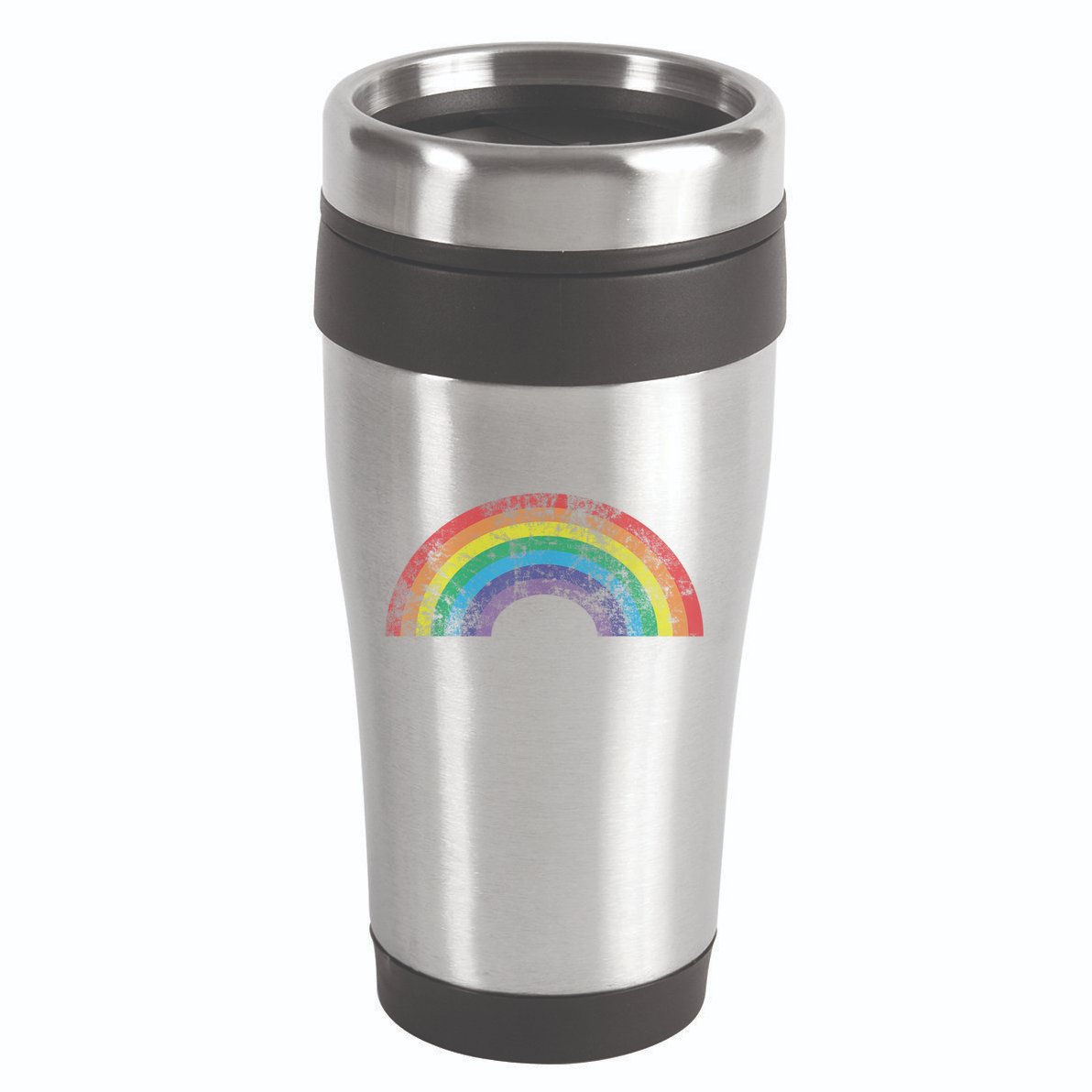 Rainbow Shirt Vintage 80s Retro Style Women Men Girls Gift 16oz Travel Tumbler