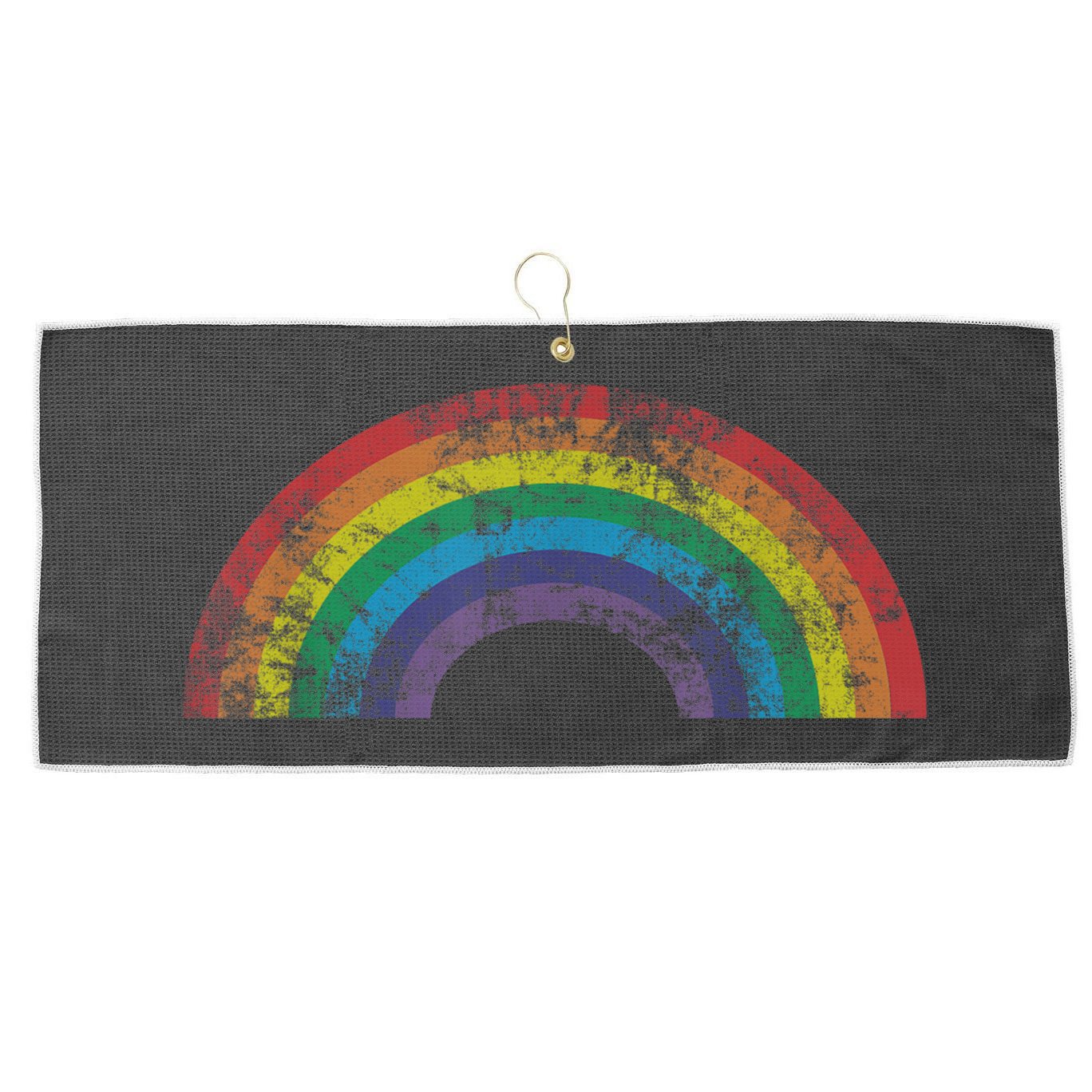Rainbow Shirt Vintage 80s Retro Style Women Men Girls Gift Large Microfiber Waffle Golf Towel