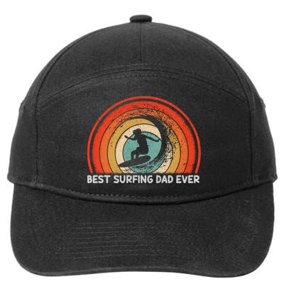 Retro Style Vintage Best Surfing Dad Ever Fathers Day Meaningful Gift 7-Panel Snapback Hat