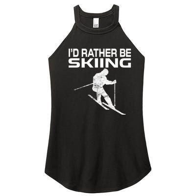 Retro Ski Vacation Winter Sports Skiers Id Rather Be Skiing Women’s Perfect Tri Rocker Tank