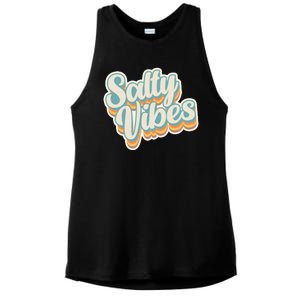 Retro Salty Vibes Beach Lover Ladies PosiCharge Tri-Blend Wicking Tank