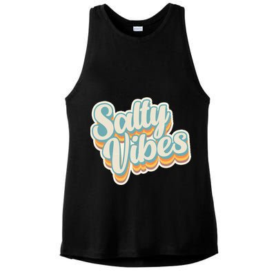 Retro Salty Vibes Beach Lover Ladies PosiCharge Tri-Blend Wicking Tank