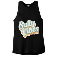 Retro Salty Vibes Beach Lover Ladies PosiCharge Tri-Blend Wicking Tank