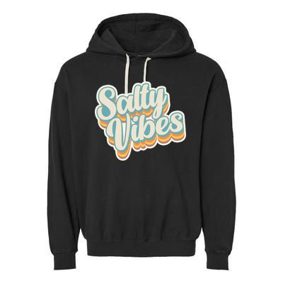 Retro Salty Vibes Beach Lover Garment-Dyed Fleece Hoodie