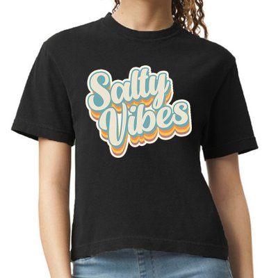 Retro Salty Vibes Beach Lover Comfort Colors Boxy T-Shirt