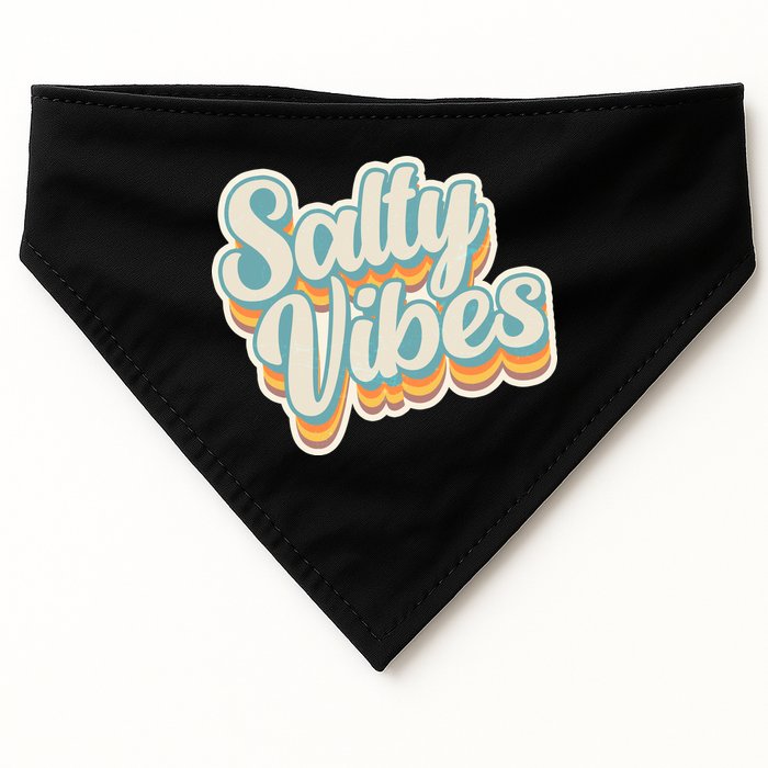 Retro Salty Vibes Beach Lover USA-Made Doggie Bandana