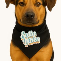 Retro Salty Vibes Beach Lover USA-Made Doggie Bandana