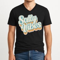 Retro Salty Vibes Beach Lover V-Neck T-Shirt