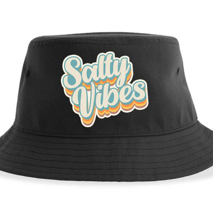 Retro Salty Vibes Beach Lover Sustainable Bucket Hat