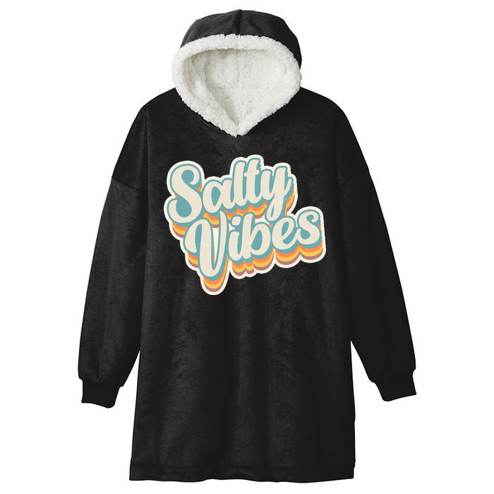 Retro Salty Vibes Beach Lover Hooded Wearable Blanket