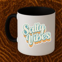 Retro Salty Vibes Beach Lover Mug