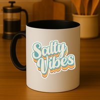 Retro Salty Vibes Beach Lover Mug