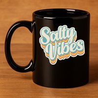 Retro Salty Vibes Beach Lover 11oz C Handle Ceramic Mug