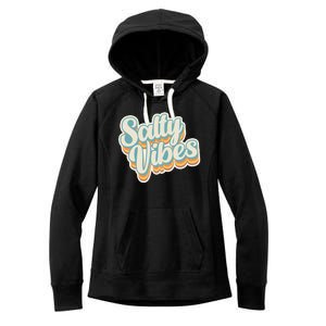 Retro Salty Vibes Beach Lover Women's Fleece Hoodie