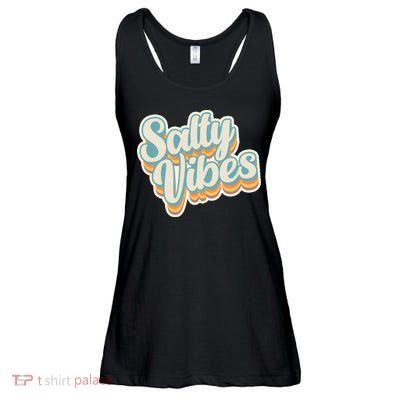 Retro Salty Vibes Beach Lover Ladies Essential Flowy Tank