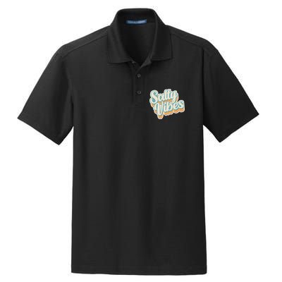 Retro Salty Vibes Beach Lover Dry Zone Grid Polo