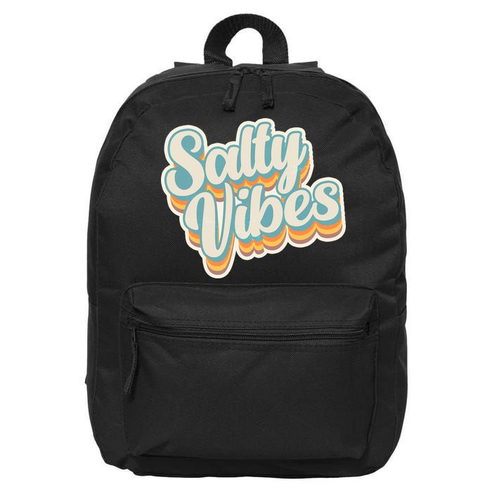Retro Salty Vibes Beach Lover 16 in Basic Backpack