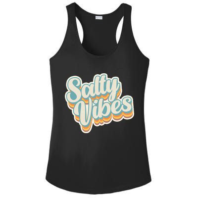 Retro Salty Vibes Beach Lover Ladies PosiCharge Competitor Racerback Tank