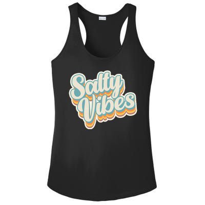 Retro Salty Vibes Beach Lover Ladies PosiCharge Competitor Racerback Tank