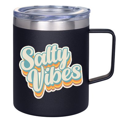 Retro Salty Vibes Beach Lover 12oz Stainless Steel Coffee Mug