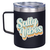 Retro Salty Vibes Beach Lover 12oz Stainless Steel Coffee Mug