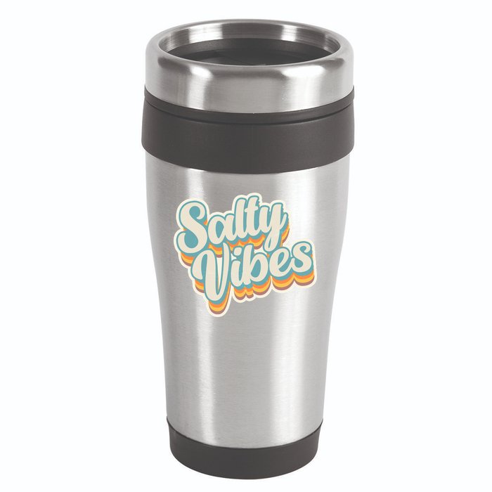 Retro Salty Vibes Beach Lover 16oz Travel Tumbler