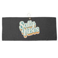 Retro Salty Vibes Beach Lover Large Microfiber Waffle Golf Towel