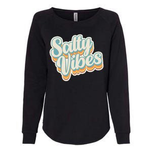 Retro Salty Vibes Beach Lover Womens California Wash Sweatshirt