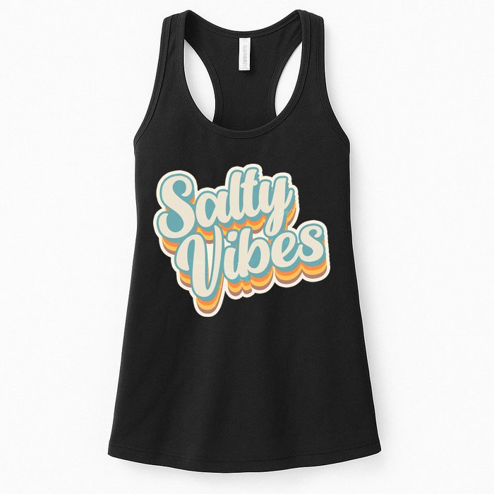 Retro Salty Vibes Beach Lover Womens Tank Top