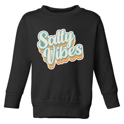 Retro Salty Vibes Beach Lover Toddler Sweatshirt
