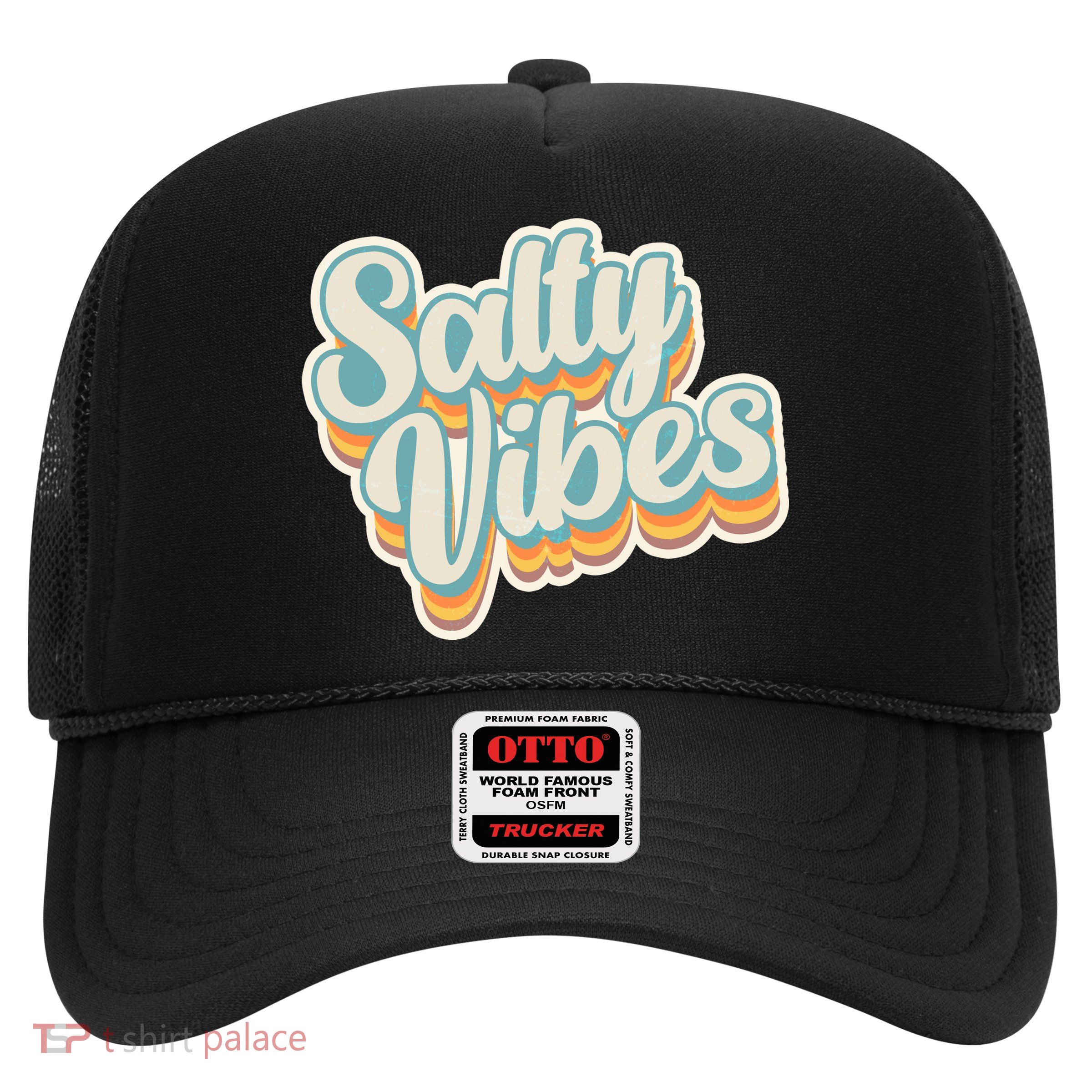 Retro Salty Vibes Beach Lover Trucker Hat