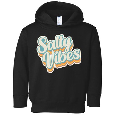 Retro Salty Vibes Beach Lover Toddler Hoodie