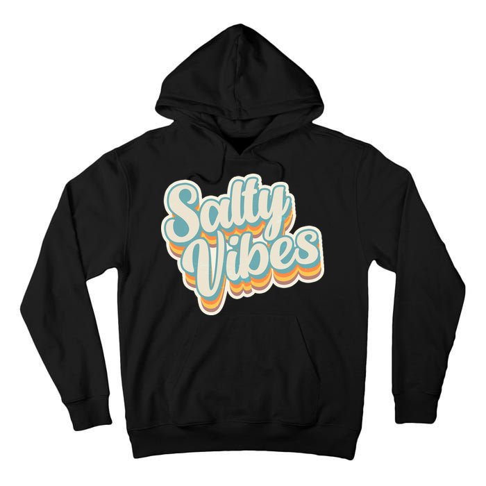 Retro Salty Vibes Beach Lover Tall Hoodie