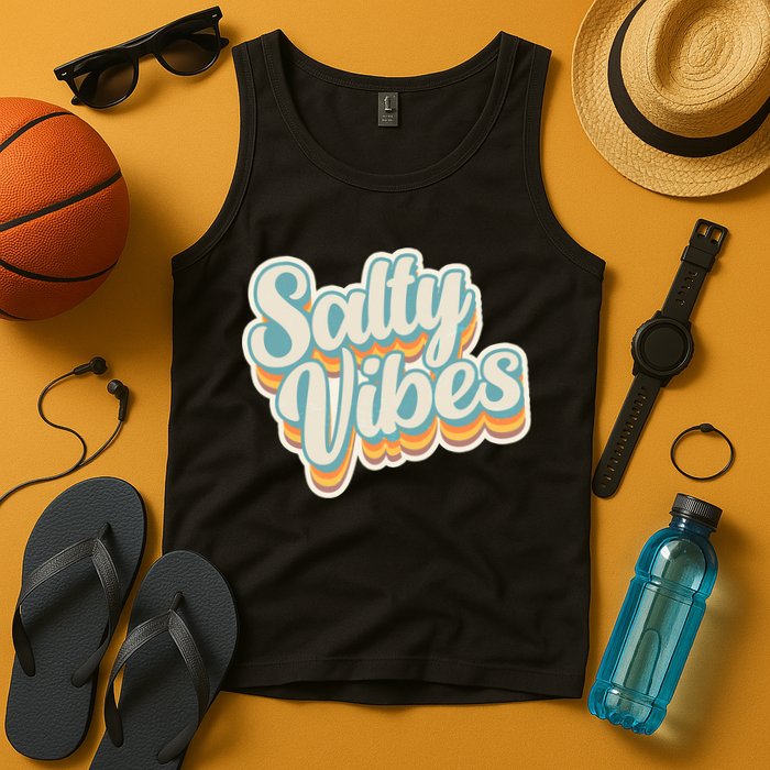 Retro Salty Vibes Beach Lover Tank Top