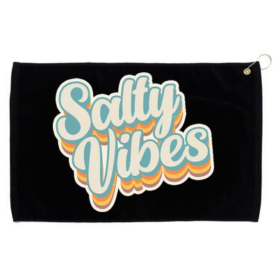 Retro Salty Vibes Beach Lover Grommeted Golf Towel
