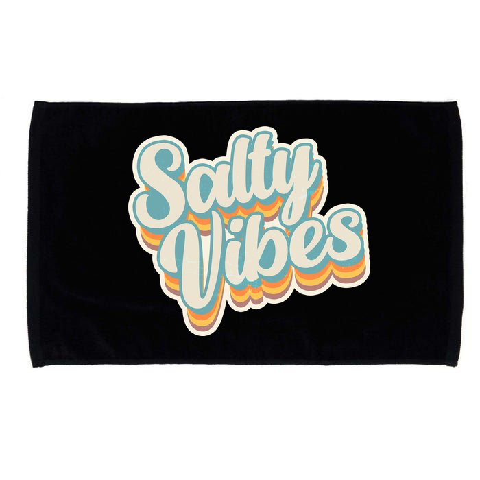 Retro Salty Vibes Beach Lover Microfiber Hand Towel